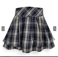 インパン裏地付ティアードチェックミニスカート[dk1290]