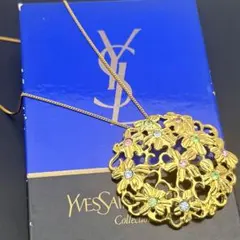 イヴ・サンローラン　YSL　サンローラン　ネックレス　花　フラワー　ゴールド 2026年最新】Yves Saint Laurent イヴサンローラン フラワーモチーフ