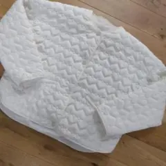 ホワイト キルティングジャケット　ハート柄　ハートキルティング　白