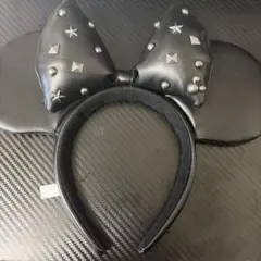 ディズニーシー ミニーマウス・ミッキーマウス 耳カチューシャ 黒 スタッズ付き