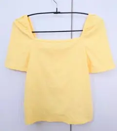 オフショルダー Tシャツ イエロー