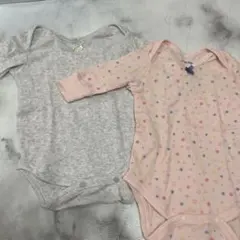 Cherokee リボン付き肌着 ロンパース7分袖70サイズ2点セット