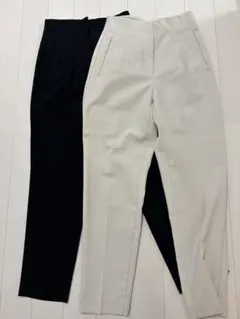 zara ハイウエストパンツ XS ブラック オフホワイト 2本セット ザラ