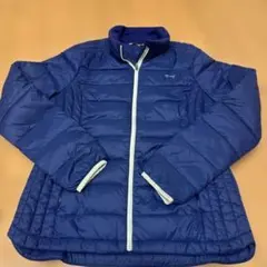 ゴルフレディース青ダウンポリエステルジャケット