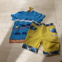 車プリントTシャツとショートパンツセット 95cm
