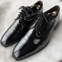 極美品 ブリヂストン ストレートチップ 外羽根ビジネスシューズ 黒 26.5cm