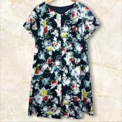 しろちゃんLEONARD PARIS 花柄ワンピース 半袖 ひざ丈 しろちゃん様専用LEONARD PARIS 花柄ワンピース 半袖 ひざ丈 - メルカリ