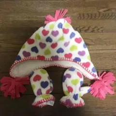 美品 babygap フリース 帽子 手袋 セット ボア ミトン ハート