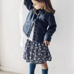 アニエスベー　スカート　花柄　総柄　ブルー系　8ans