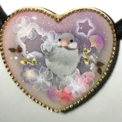 612 紫陽花ブーケ✴小鳥✴レジンヘアゴムキーホルダーブローチ - メルカリ