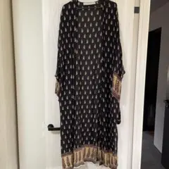 ZARA BASIC ロングカーディガン M ネイビー・ゴールド