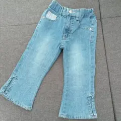 新品未使用 フレアデニム ライトブルー フレアハーフパンツ 110 女の子