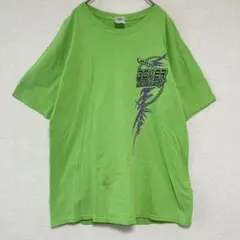 ギルダン クルーネック 半袖 プリント Tシャツ 【L 】黄緑 綿 ストリートのサムネイル