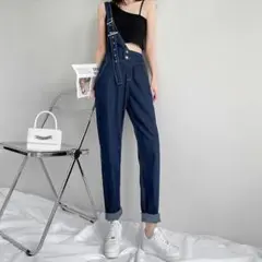ディース 斜めストラップデニムサロペットパンツ デニムサロペット オーバーオール