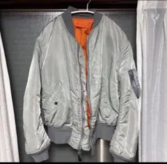 80s USA製ALPHA アルファ MA-1 フライトジャケット L グレー