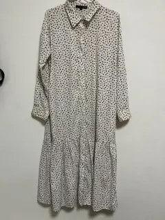 花柄シャツワンピース