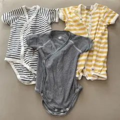 プチバトー ストライプ 半袖ロンパース まとめ売り