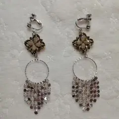 No.128　アンティーク風フラワービジュー&フープタッセル⑥