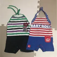 最終値下げ  80㎝90㎝  ベビードールロンパース（オーバーオール）セット