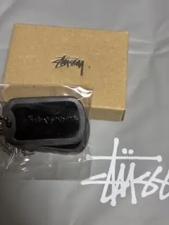 新品未開封STUSSY スチューシー　チャプトドッグタグ　ネックレス　黒のサムネイル