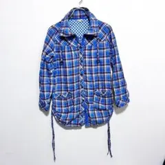 美品 umii908 45rpm ナイロンジャケットコート マドラスチェック L