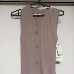 SNIDEL リブ編み ノースリーブ ロングワンピース