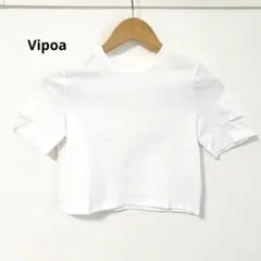 Vipoa ヴィポア スリーブカットアウトTシャツ ホワイト クロップド丈 白のサムネイル