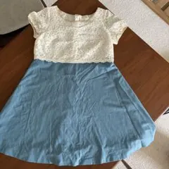 アイボリー レース 半袖 ワンピース 38 発表会など