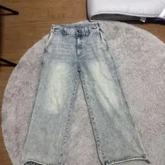 ハイウエストワイドレッグデニムパンツ