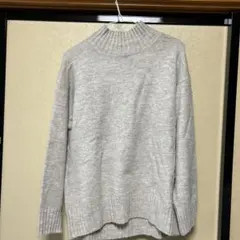 ジーユー(GU) ハイネックニットセーター S ベージュ オフホワイト