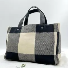 Kate spade チェック柄 ハンドバッグ キャンバス 手提げ f610
