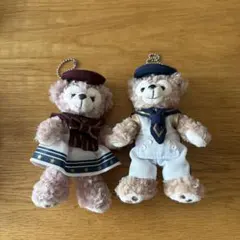 ダッフィー シェリーメイ マリンコスチュームキーホルダーバッジセット ほぼ未使用