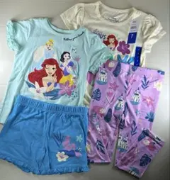 【未使用品】キャラクター◇キッズTシャツ＆パンツセット◇4枚組◇プリンセス◇7◇