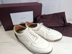 JOHN LOBB ジョンロブ レザースニーカー 白×バーガンディのサムネイル