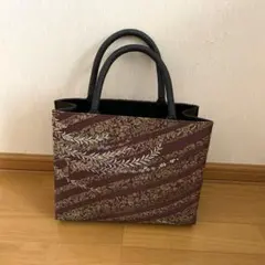 和装用バッグ 赤と金のストライプデザイン