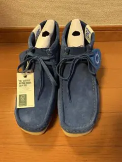 新品】Clarksクラークス ワラビー ゴアテックス UK8ブルーグレーsde