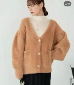 hinari シャギーニットカーディガン