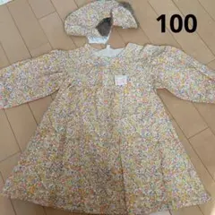 花柄ワンピース付け襟付き