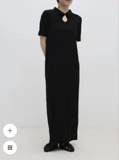 select moca セレクトモカ　テレコロングポロワンピース　ブラック　Sのサムネイル
