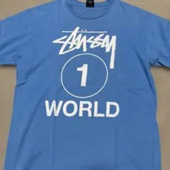 Stussy 1 WORLD Tシャツ M 青