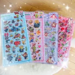 ズートピア トイストーリー 立体シール 4シートセット⭐︎やや訳アリ品⭐︎