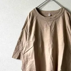 UNIQLO ラグランスリーブクルーネックTシャツ 5分袖 Ｖガゼット 大きめ