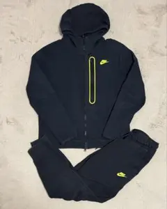 【廃盤】NIKE テックフリース セットアップ 上下 XL/L ブラック ボルト