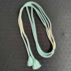 ミントグリーン 編み込み帯締め 房付き