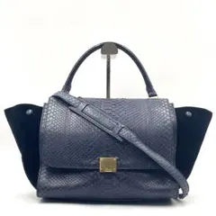 【定価38万/美品】 セリーヌ トラペーズ パイソン ショルダーバッグ2way