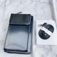 スマホポーチ スマホショルダー 長財布 レディース ブラック