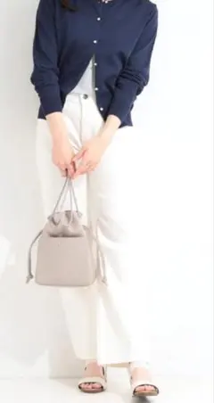 シューラルー LL レディース ホワイトデニムパンツ ストレートデニムパンツ 白のサムネイル