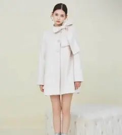 [L.B CANDY STOCK]Ａラインビジューリボンコート