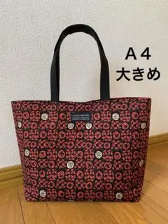 ミニ薔薇　赤　ハンドメイド　トートバッグ　ショルダーバッグ