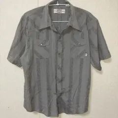 BCETHIC シャツ 半袖 ストライプ XXL ポリエステル グレー